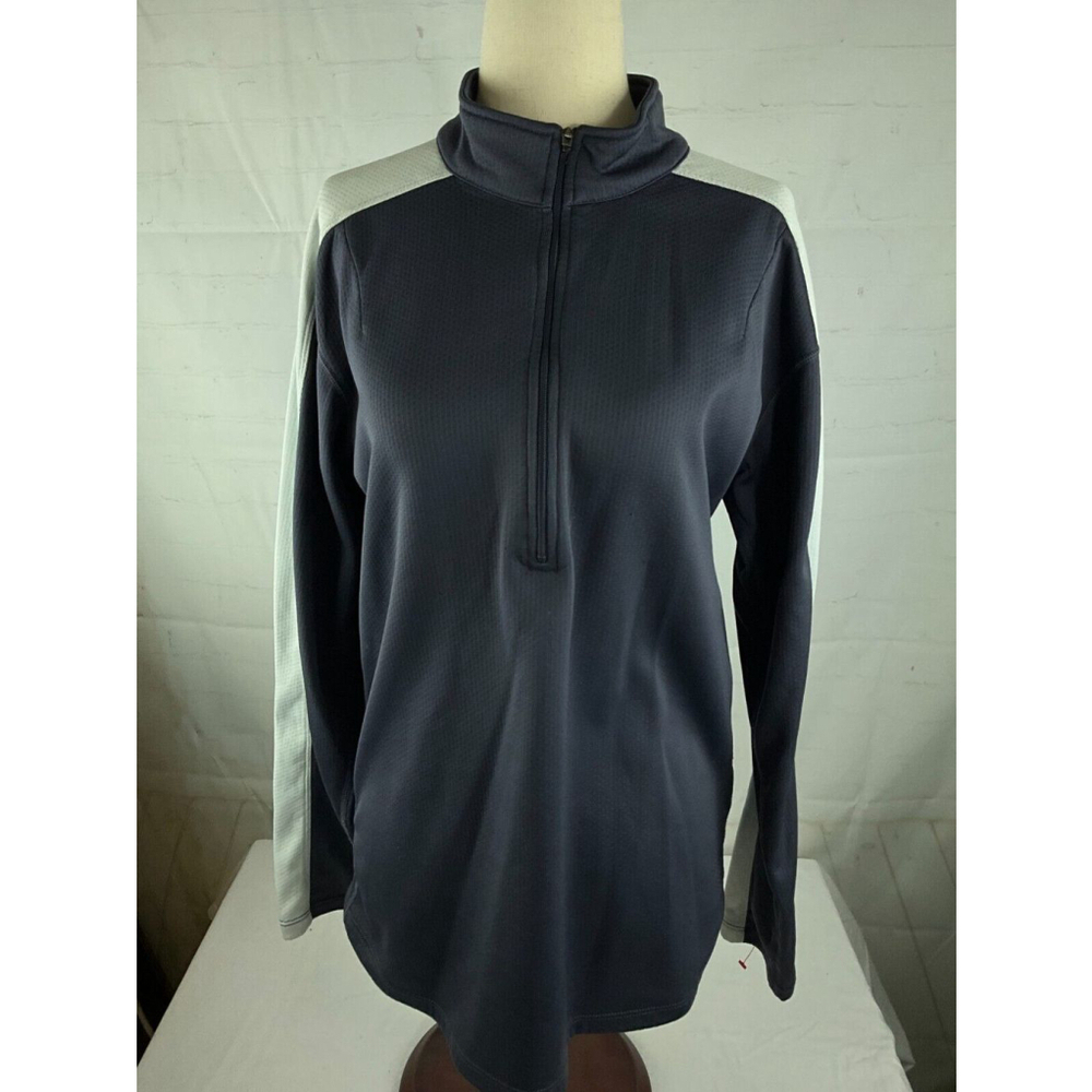 Women’s Nike Dri-Fit 1/4 Zip Pullover Size Large (12-14) Gray Long Sleeve EUC